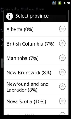 Canadian Sales Tax android App screenshot 2