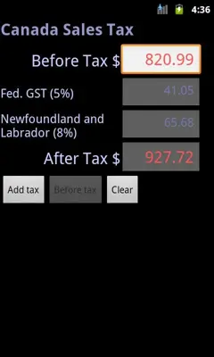 Canadian Sales Tax android App screenshot 3